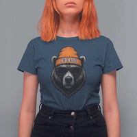 Cool Bear Chicago Graphic T Shirt For Women Retro Vibe City Pride Beanie and Sunglasses - Wonder Print Shop