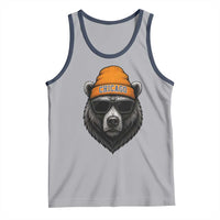 Cool Bear Chicago Graphic Tank Top Retro Vibe City Pride Beanie and Sunglasses - Wonder Print Shop