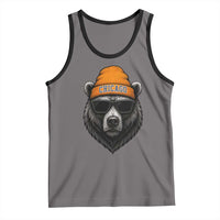 Cool Bear Chicago Graphic Tank Top Retro Vibe City Pride Beanie and Sunglasses - Wonder Print Shop