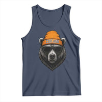 Cool Bear Chicago Graphic Tank Top Retro Vibe City Pride Beanie and Sunglasses - Wonder Print Shop
