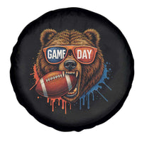 Cool Game Day Bear Graphic Spare Tire Cover Bold Football Fan Dripping Paint - Wonder Print Shop