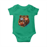 Cool Game Day Bear Graphic Baby Onesie Bold Football Fan Dripping Paint - Wonder Print Shop