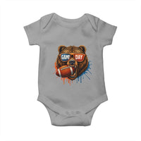 Cool Game Day Bear Graphic Baby Onesie Bold Football Fan Dripping Paint - Wonder Print Shop