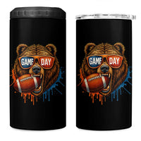 Cool Game Day Bear Graphic 4 in 1 Can Cooler Tumbler Bold Football Fan Dripping Paint - Wonder Print Shop