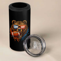 Cool Game Day Bear Graphic 4 in 1 Can Cooler Tumbler Bold Football Fan Dripping Paint - Wonder Print Shop