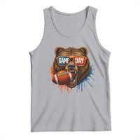 Cool Game Day Bear Graphic Tank Top Bold Football Fan Dripping Paint - Wonder Print Shop
