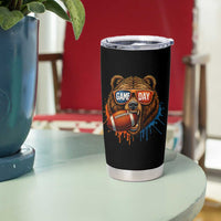 Cool Game Day Bear Graphic Tumbler Cup Bold Football Fan Dripping Paint - Wonder Print Shop