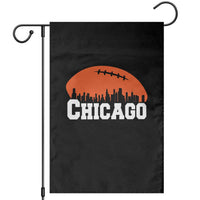 Chicago Skyline Football Graphic Garden Flag Bold Windy City Fan Art for Game Days - Wonder Print Shop