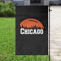 Chicago Skyline Football Graphic Garden Flag Bold Windy City Fan Art for Game Days - Wonder Print Shop