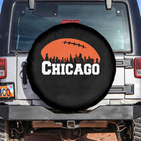 Chicago Skyline Football Graphic Spare Tire Cover Bold Windy City Fan Art for Game Days - Wonder Print Shop