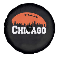 Chicago Skyline Football Graphic Spare Tire Cover Bold Windy City Fan Art for Game Days - Wonder Print Shop