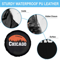 Chicago Skyline Football Graphic Spare Tire Cover Bold Windy City Fan Art for Game Days - Wonder Print Shop