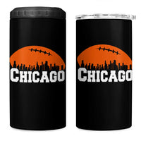 Chicago Skyline Football Graphic 4 in 1 Can Cooler Tumbler Bold Windy City Fan Art for Game Days - Wonder Print Shop