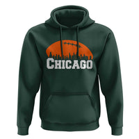 Chicago Skyline Football Graphic Hoodie Bold Windy City Fan Art for Game Days - Wonder Print Shop
