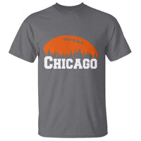 Chicago Skyline Football Graphic T Shirt Bold Windy City Fan Art for Game Days - Wonder Print Shop