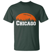 Chicago Skyline Football Graphic T Shirt Bold Windy City Fan Art for Game Days - Wonder Print Shop