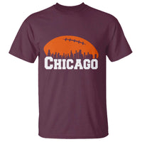 Chicago Skyline Football Graphic T Shirt Bold Windy City Fan Art for Game Days - Wonder Print Shop