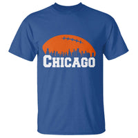 Chicago Skyline Football Graphic T Shirt Bold Windy City Fan Art for Game Days - Wonder Print Shop