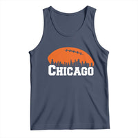 Chicago Skyline Football Graphic Tank Top Bold Windy City Fan Art for Game Days - Wonder Print Shop