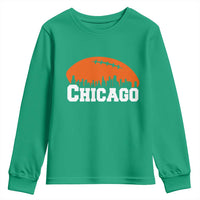 Chicago Skyline Football Graphic Youth Sweatshirt Bold Windy City Fan Art for Game Days - Wonder Print Shop