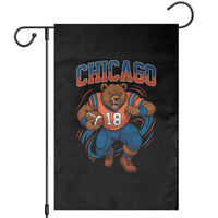 Fierce Football Bear Garden Flag Chicago Fan Number 18 Bold Orange Game Day Spirit - Wonder Print Shop