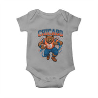 Fierce Football Bear Baby Onesie Chicago Fan Number 18 Bold Orange Game Day Spirit - Wonder Print Shop