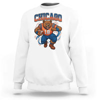 Fierce Football Bear Sweatshirt Chicago Fan Number 18 Bold Orange Game Day Spirit - Wonder Print Shop