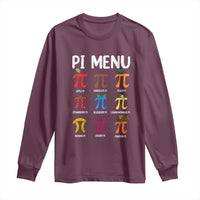 Funny Number Pi Long Sleeve Shirt Pi Menu 3.14 Pi Symbol - Math Teacher Happy Pi Day - Wonder Print Shop