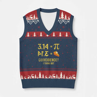 Funny Number Pi V-Neck Knit Sweater Vest Pi 3.14 Equal Pie Coincidence I Think Not Math Pun - Wonder Print Shop