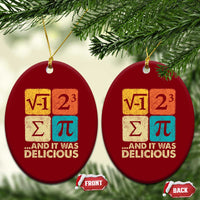 Funny Number Pi Ceramic Ornament I Ate Some Pie and It Was Delicious Funny PI Day Math Pun - Wonder Print Shop