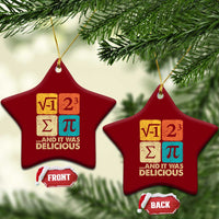 Funny Number Pi Ceramic Ornament I Ate Some Pie and It Was Delicious Funny PI Day Math Pun - Wonder Print Shop