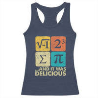 Funny Number Pi Racerback Tank Top I Ate Some Pie and It Was Delicious Funny PI Day Math Pun - Wonder Print Shop