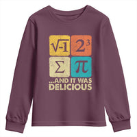 Funny Number Pi Youth Sweatshirt I Ate Some Pie and It Was Delicious Funny PI Day Math Pun - Wonder Print Shop