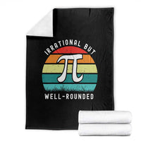 Funny Number Pi Throw Blanket Retro Irrational But Well Rounded Pi Day Celebration Math - Wonder Print Shop