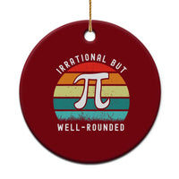Funny Number Pi Ceramic Ornament Retro Irrational But Well Rounded Pi Day Celebration Math - Wonder Print Shop