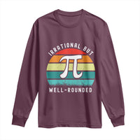 Funny Number Pi Long Sleeve Shirt Retro Irrational But Well Rounded Pi Day Celebration Math - Wonder Print Shop