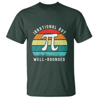 Funny Number Pi T Shirt Retro Irrational But Well Rounded Pi Day Celebration Math - Wonder Print Shop