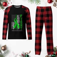 Traumatic Brain Injury Awareness Plaid Pajama Set Fight TBI American US Flag - Wonder Print Shop