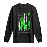 Traumatic Brain Injury Awareness Long Sleeve Shirt Fight TBI American US Flag