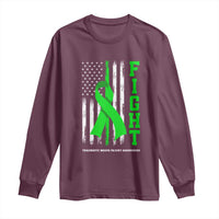Traumatic Brain Injury Awareness Long Sleeve Shirt Fight TBI American US Flag