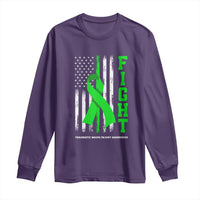 Traumatic Brain Injury Awareness Long Sleeve Shirt Fight TBI American US Flag
