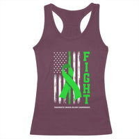 Traumatic Brain Injury Awareness Racerback Tank Top Fight TBI American US Flag