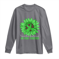 Traumatic Brain Injury Awareness Long Sleeve Shirt TBI We Fight Together Green Sunflower