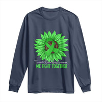 Traumatic Brain Injury Awareness Long Sleeve Shirt TBI We Fight Together Green Sunflower