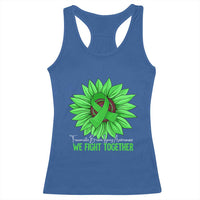 Traumatic Brain Injury Awareness Racerback Tank Top TBI We Fight Together Green Sunflower