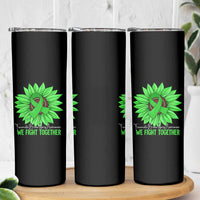 Traumatic Brain Injury Awareness Skinny Tumbler TBI We Fight Together Green Sunflower
