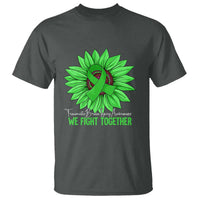Traumatic Brain Injury Awareness T Shirt TBI We Fight Together Green Sunflower