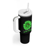 Traumatic Brain Injury Awareness Tumbler With Handle TBI We Fight Together Green Sunflower
