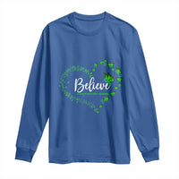 Traumatic Brain Injury Awareness Long Sleeve Shirt TBI Believe Butterflies
