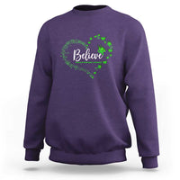 Traumatic Brain Injury Awareness Sweatshirt TBI Believe Butterflies